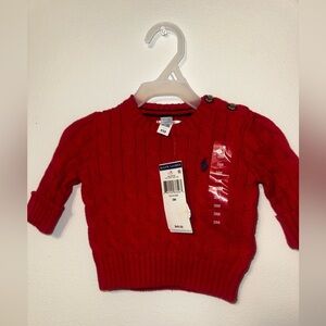 Polo Ralph Lauren 3 Months Red Knit Sweater NWT